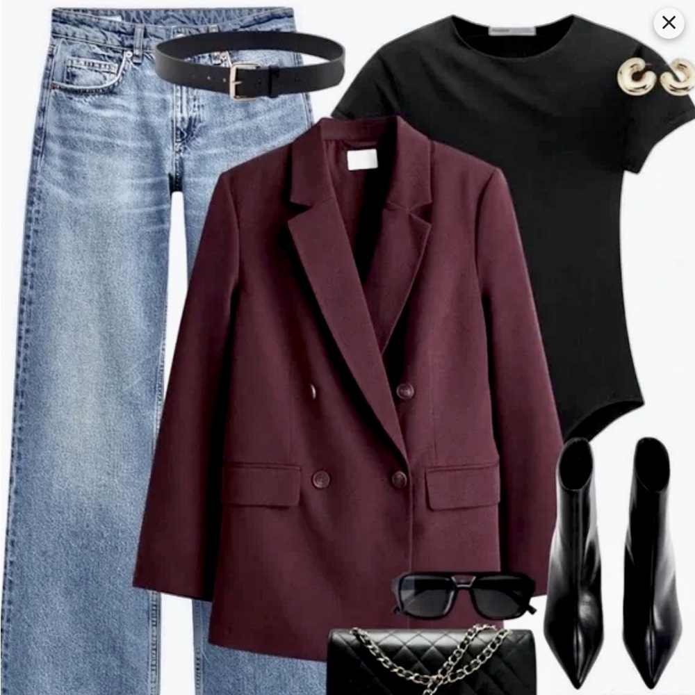 Burgundy Plum Double Breasted Blazer - A New Day - Small NWT